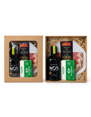 Dárkový balíček španělských delikates – Jamón Serrano, olivový olej a sardinky